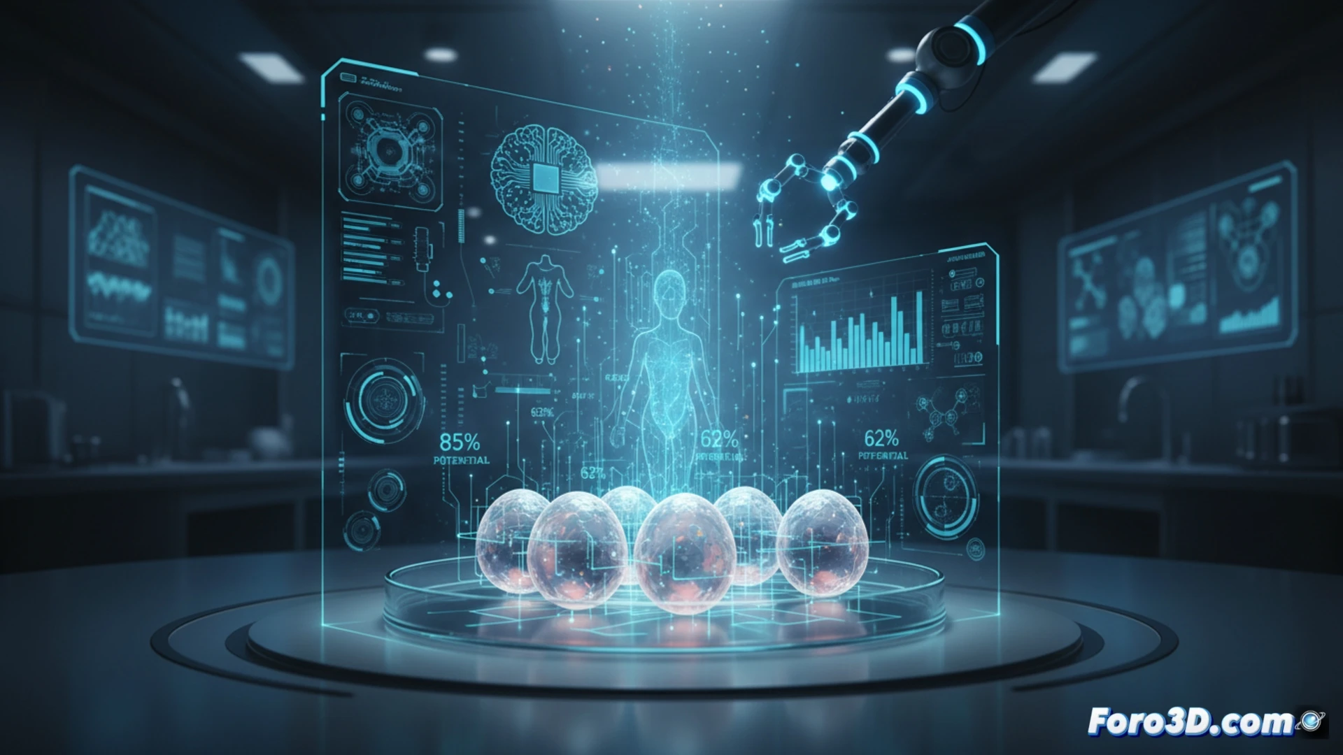 Un algoritmo de IA analiza imágenes de óvulos para evaluar objetivamente su calidad antes de la vitrificación en un laboratorio de reproducción asistida.