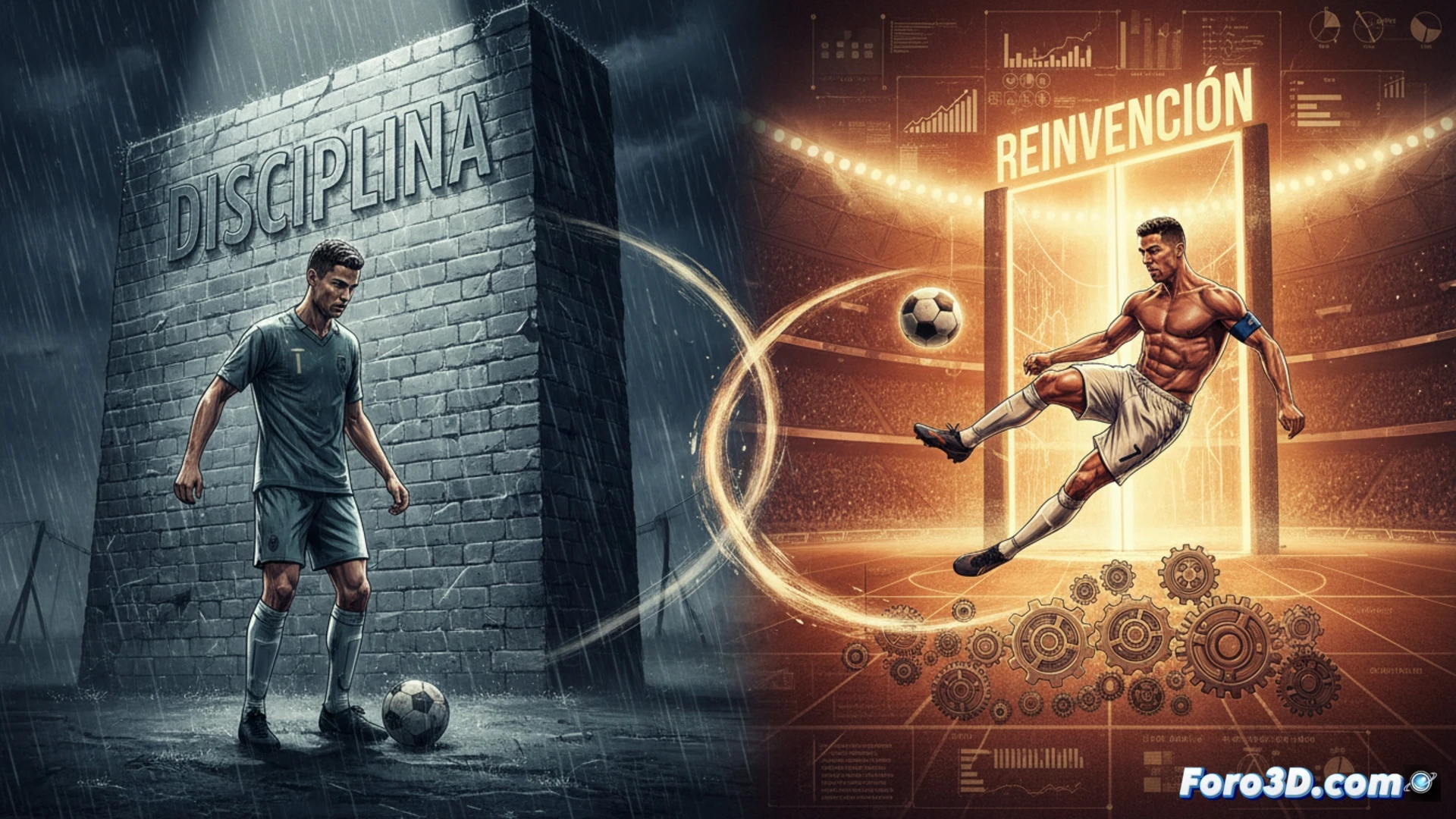 Cristiano Ronaldo entrenando con intensidad, reflejando disciplina pura y una ambición que desafía el tiempo.