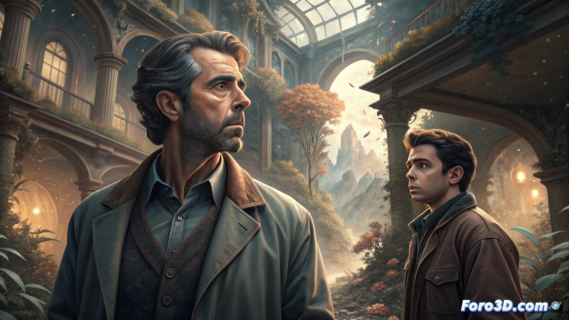 Un Chuck Cunningham adolescente, desvaneciéndose en un vórtice temporal, mientras el Triunfo de Fonzie pasa a su lado en una ráfaga de luz.