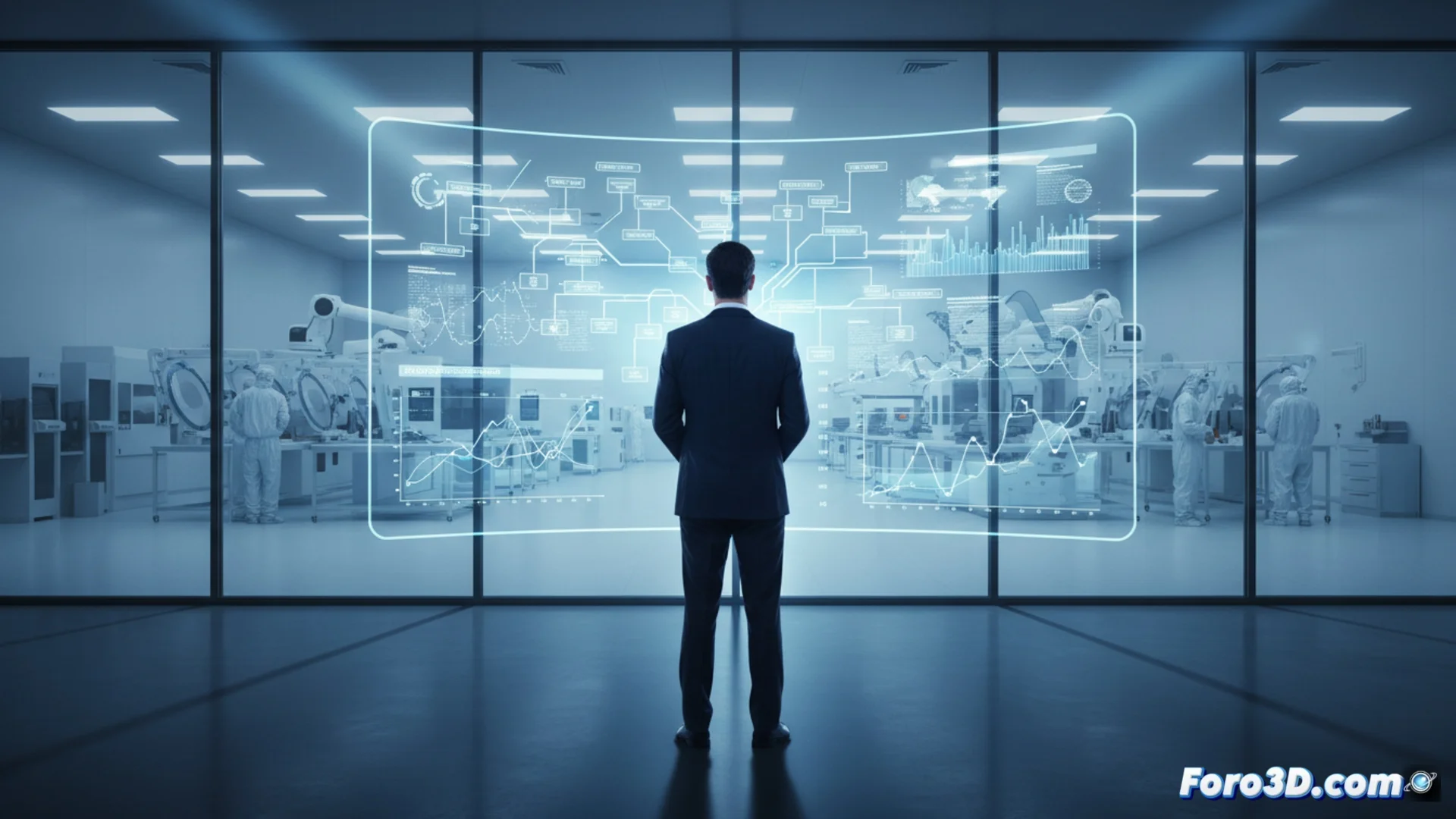 Imagen representativa de chips de memoria DRAM sobre una placa base, con un gráfico de fluctuación de precios de fondo.