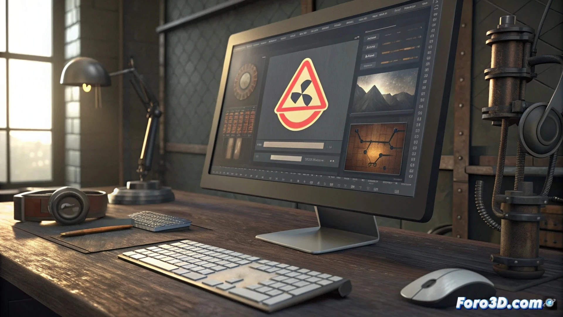 Una persona frustrada frente a un ordenador muestra un mensaje de error IP bloqueada, con el logotipo de Windows y la herramienta Rufus visibles en la pantalla.