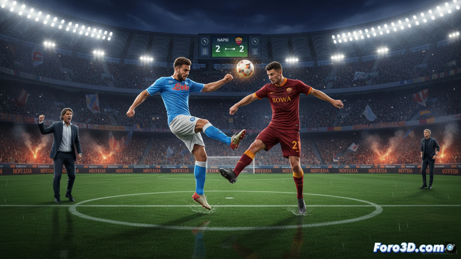 Partido vibrante en el Maradona. Napoli remonta dos veces para empatar 2-2 ante la Roma en un duelo de ida y vuelta.