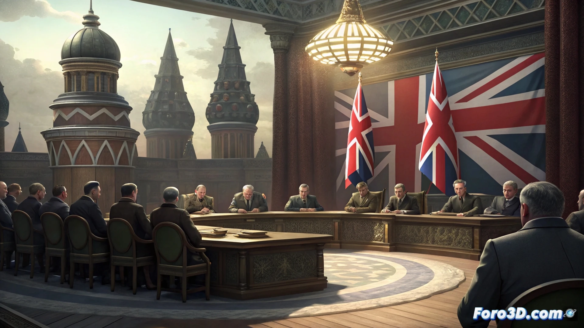 Imagen de un petrolero ruso con la bandera del Reino Unido como sello de prohibición sobre él, sobre un mapa de Ucrania.