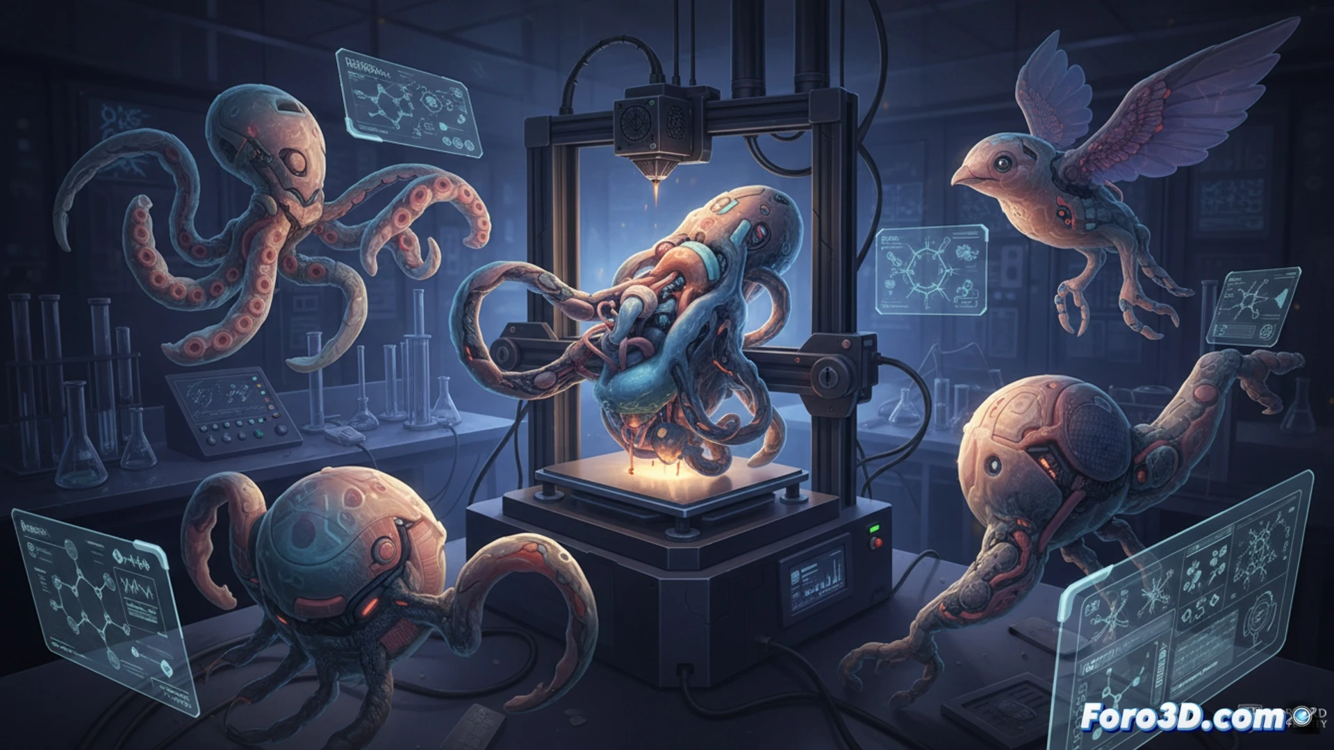 Un robot blando impreso en 3D, con una estructura de polímeros de colores distintos, se retuerce y cambia de forma de manera autónoma al ser estimulado por luz o calor.