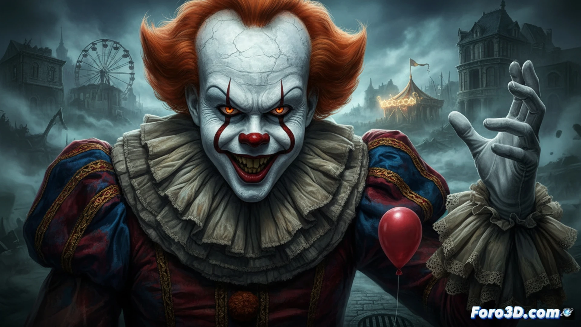 Un Pennywise digital de Rodeo FX emerge en Derry, listo para aterrar con primeros planos y transformaciones grotescas.