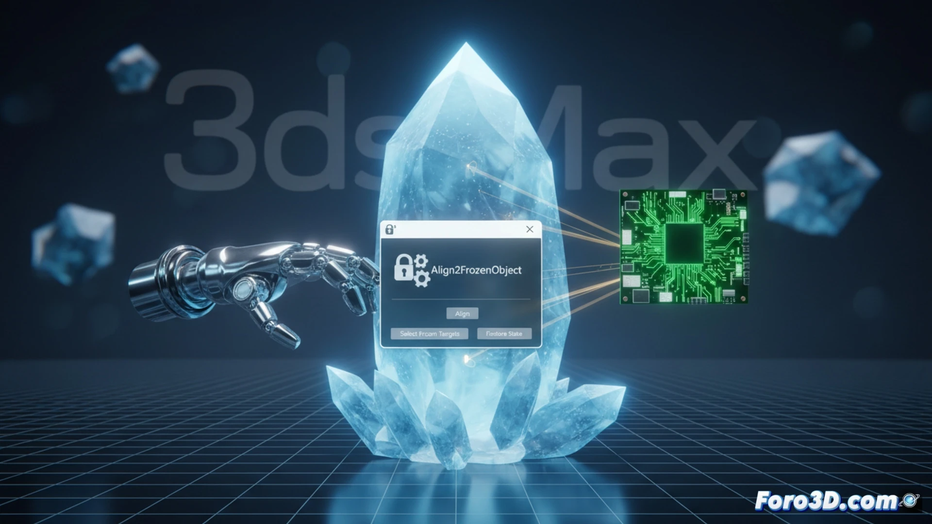 Script que permite alinear objetos a geometría congelada en 3ds Max, superando una limitación clave del programa.