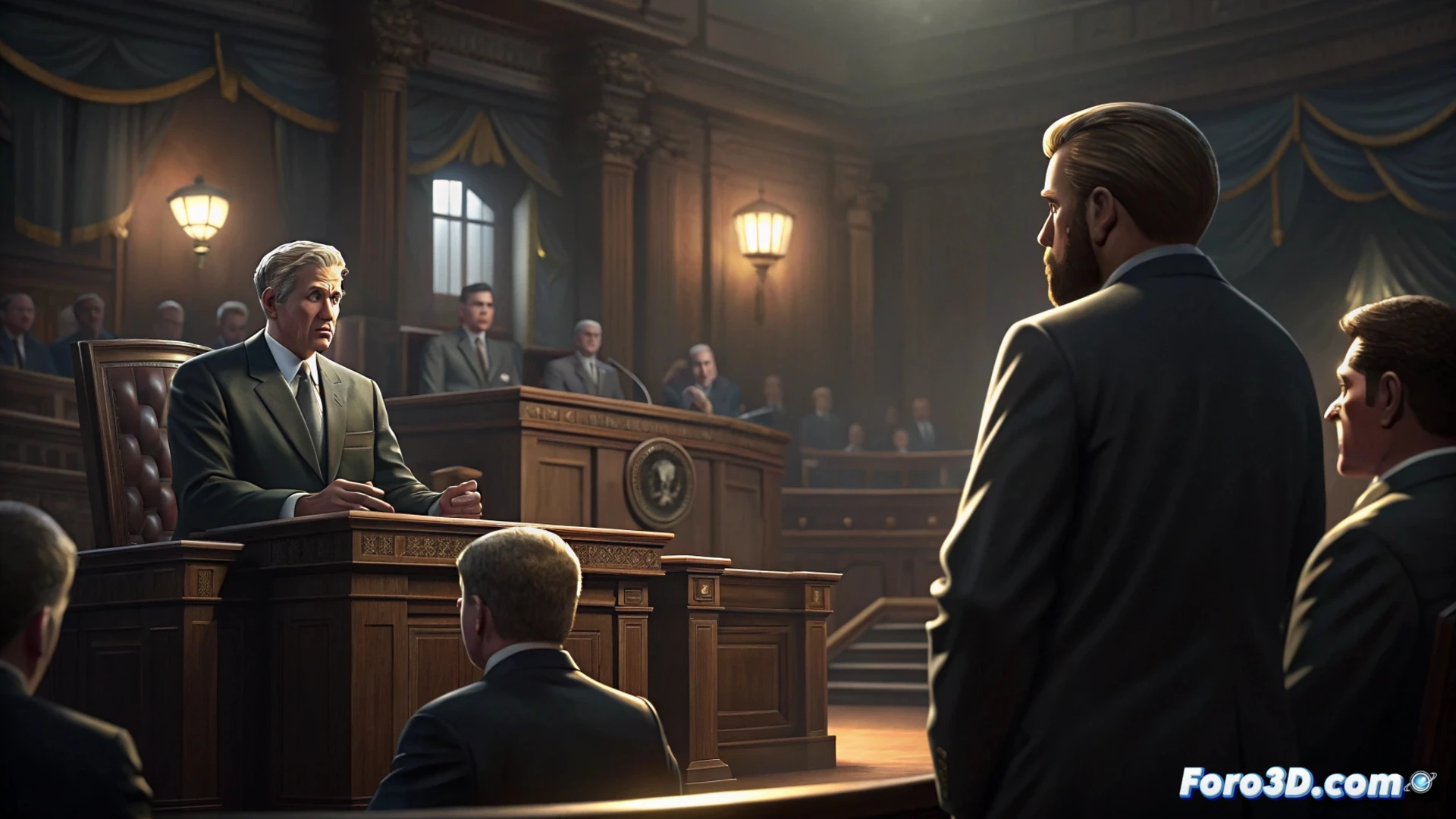 Ministro Nordio y Conte debaten acaloradamente en un salón, mientras en Roma, Tajani intenta calmar las tensiones internas de la coalición.