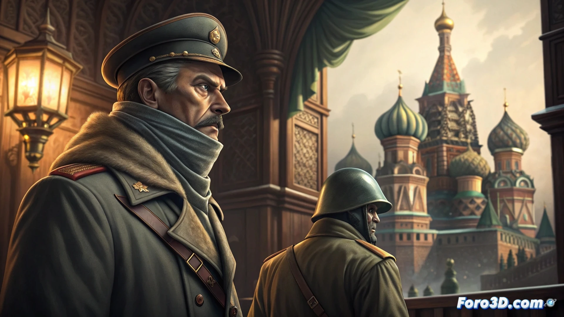 Un hombre observa mapas y documentos en una habitación oscura, con la tensión del espionaje realista reflejada en su rostro.