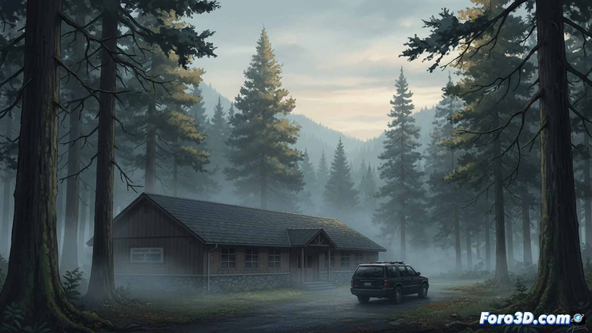 Imagen de archivo que muestra a agentes de policía canadiense en una escena de un crimen en un área boscosa o remota, con cinta de precaución.