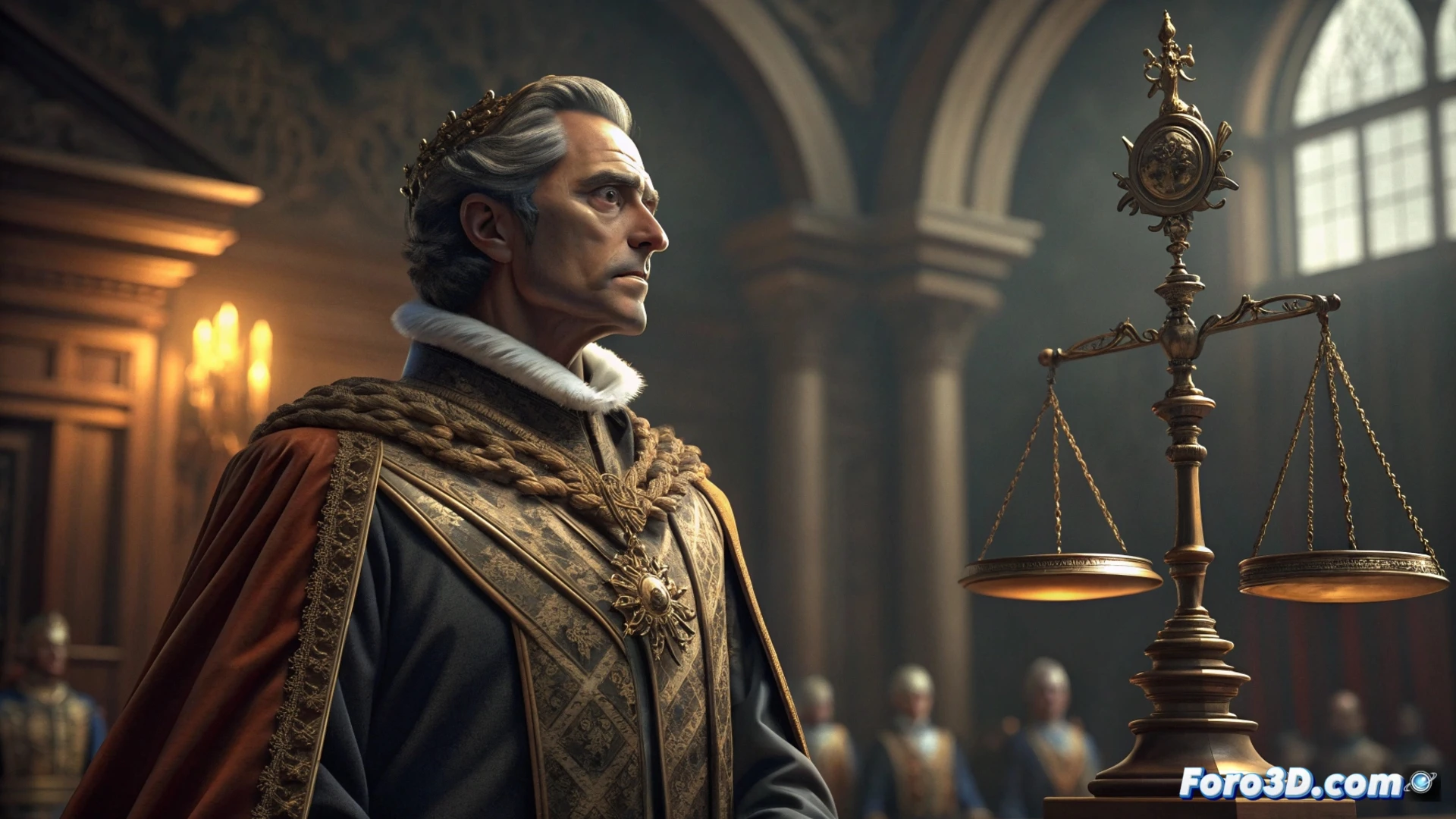 El rey emérito, de perfil, reflexiona ante un mapa de España en su residencia de Abu Dabi.