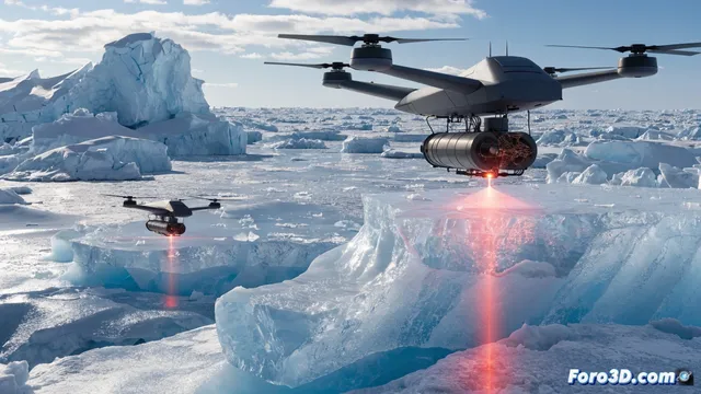 Drones árticos miden el hielo con radar de penetración