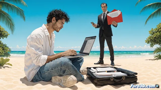 Teletrabajo en la playa: un despido asegurado sin permiso