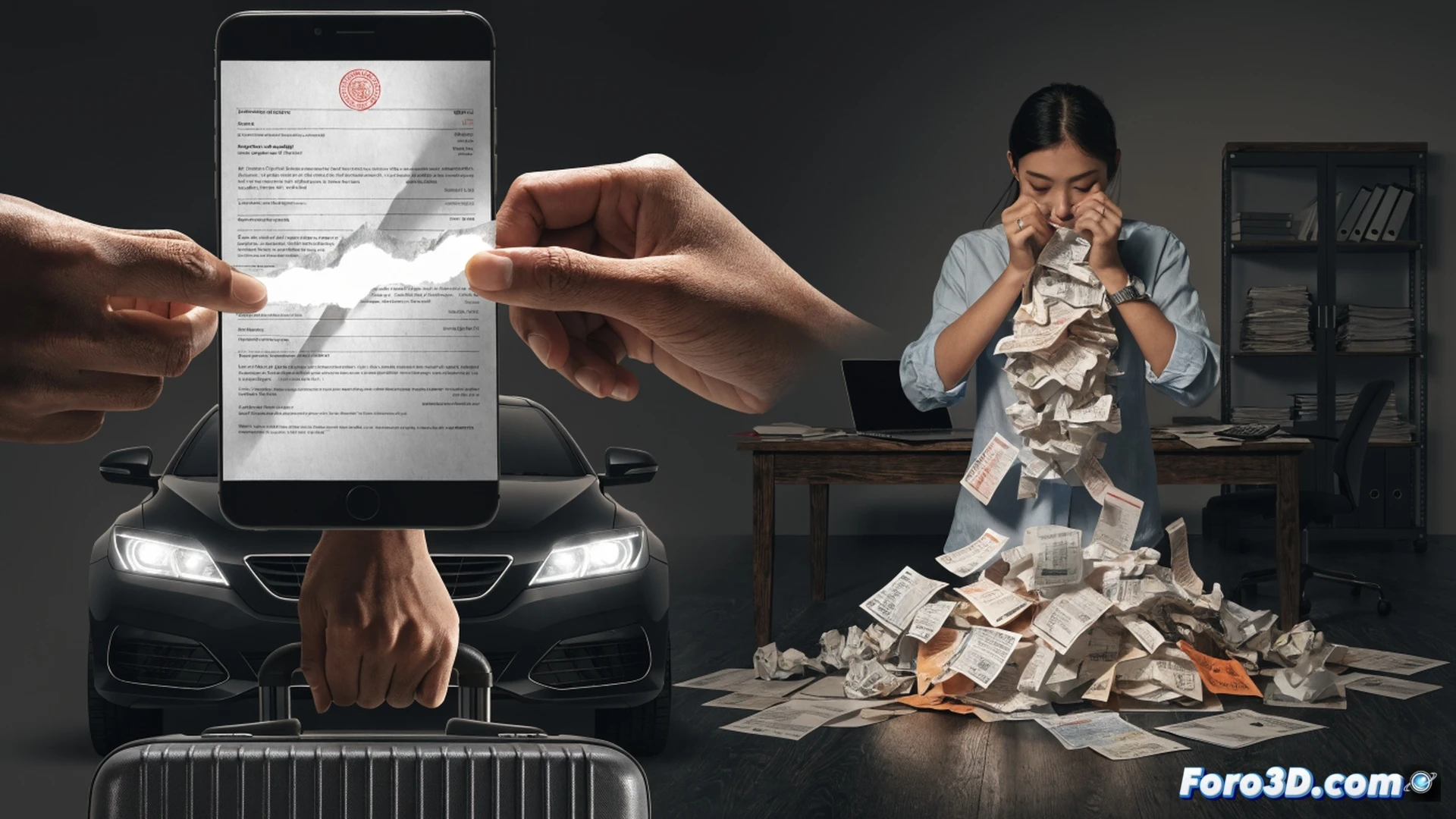 photorealistic technical illustration, a self-employed worker at a home office desk, laptop screen showing an insurance policy document with a red circle around income replacement coverage, a small pile of two-dollar coins next to a calculator displaying $100, while a ghostly transparent financial graph behind the worker shows a steep red downward arrow from $20,800 to zero, the worker’s hand hesitating over a checkbox labelled optional, dim office lighting, serious expression, financial risk visualization, cinematic engineering render, ultra-detailed textures, dramatic contrast between tiny savings and massive loss