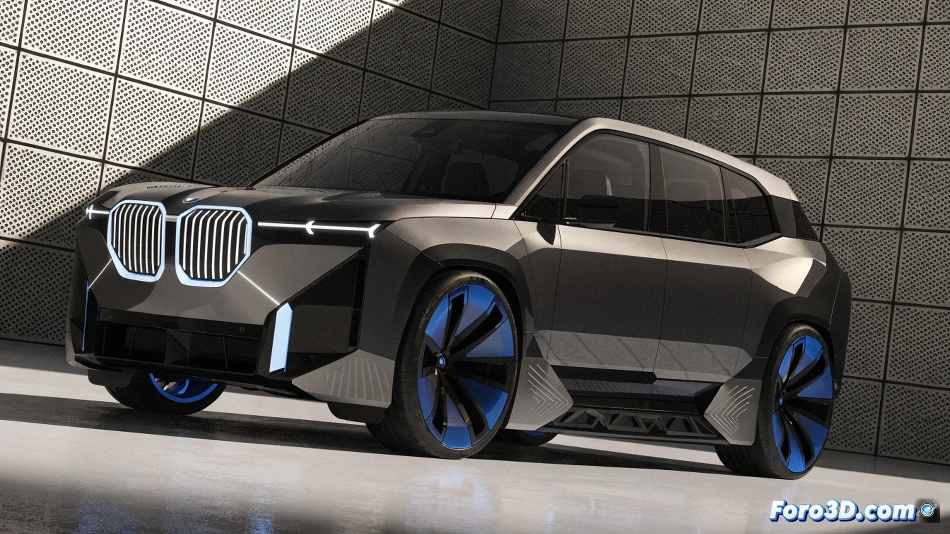 large electric SUV prototype on a dynamic test track at dusk, battery pack exposed with 141 kWh capacity label, glowing blue cooling lines running through the chassis, a robotic charging arm connecting to the side port, dashboard screen displaying 700 km range and 23-minute charge time, suspension system actively compressing during a high-speed turn, tires throwing up fine spray from wet asphalt, cinematic engineering visualization, photorealistic metallic body panels, dramatic blue ambient lighting under the vehicle, motion blur on wheels, ultra-detailed brake calipers and suspension arms, technical illustration style with cross-section hints