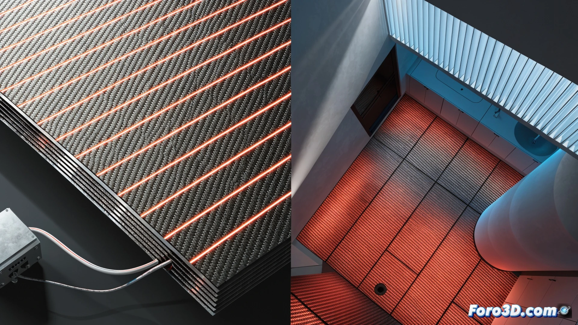 Ultra-thin carbon fiber radiant heating panel being installed on a drywall surface, electrician connecting low-voltage 24V wires with a screwdriver, multimeter displaying 24V reading, thermal camera showing even heat distribution across the panel surface, no dust or air movement visible, clean minimalist room construction scene, photorealistic technical illustration, soft warm orange glow emanating from the panel, precise tool placement, hyper-detailed carbon fiber weave texture, cinematic engineering lighting, sharp focus on electrical connection process, demonstrating safe low-voltage installation without electrocution risk.