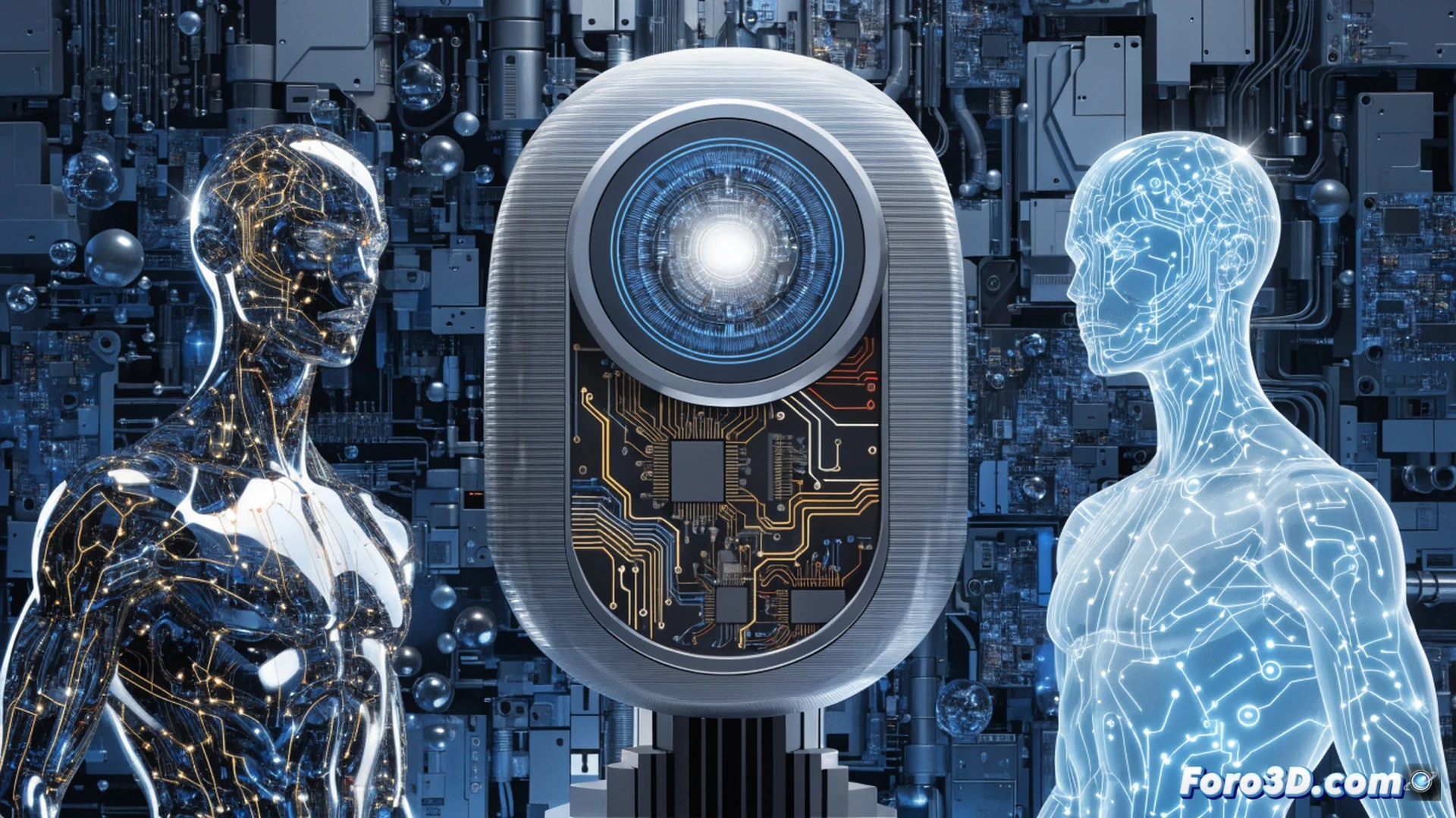 Photorealistic scene of a glowing human hand reaching toward a floating holographic interface, code lines streaming vertically across a translucent screen, a robotic arm correcting a digital error on a circuit board, geometric neural network nodes pulsing in the background, a young student in a casual shirt seated at a minimalist desk, interacting with a sleek laptop emitting soft blue light, while a 3D model of a brain rotates above the screen, cinematic volumetric lighting, deep shadows contrasting with neon cyan highlights, ultra-detailed textures on the laptop keyboard and holographic elements, technical illustration style, dramatic angle showing action of autonomous debugging process
