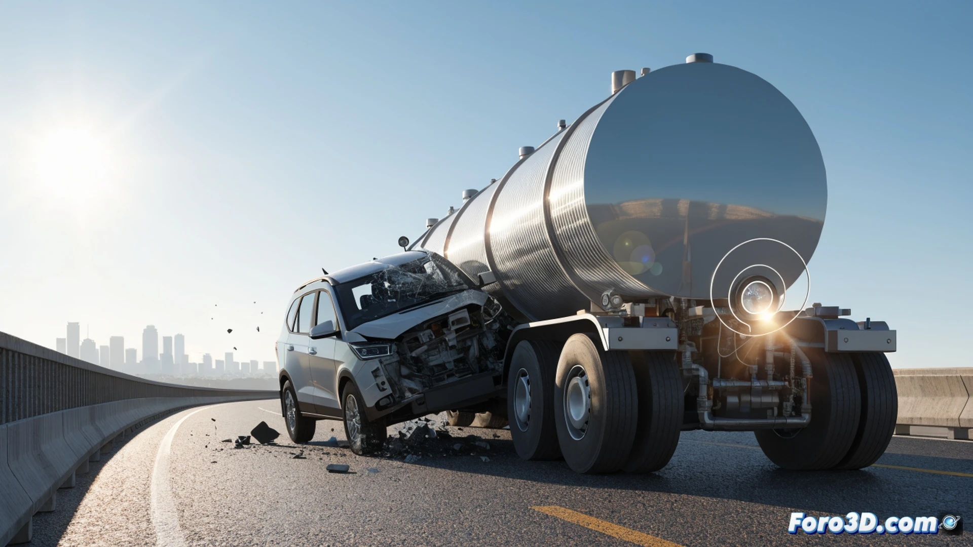 Colisión autónoma: cuando el sol ciega al camión de combustible