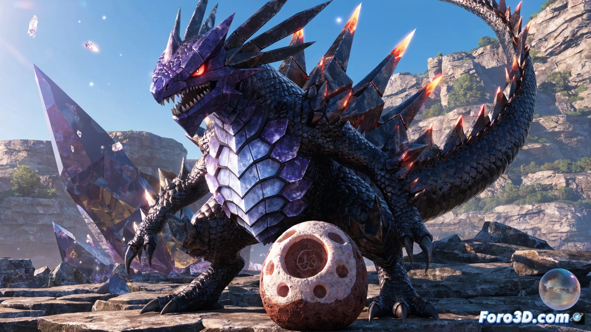 canal de descarga digital de objetos virtuales, una interfaz holográfica de juego mostrando códigos de canje y misiones completadas, un dedo tocando la pantalla para activar la Mega Piedra Garchompite Z, mientras partículas de energía azul y roja fluyen hacia un inventario flotante, proceso de desbloqueo durante la promoción temporal hasta junio, estilo cinematográfico de ciencia ficción, iluminación neón vibrante, texturas metálicas pulidas, renderizado fotorrealista técnico