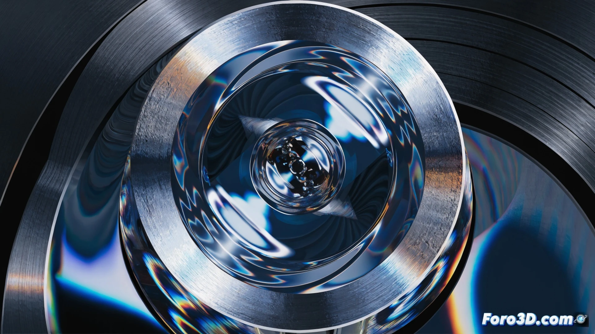 technical illustration of a fiber optic cutting machine lens assembly, close-up showing metallic retaining ring with microscopic deformation stress lines glowing in orange, misaligned green laser beam passing through focusing lens creating visible beam distortion and scattering, cutaway view of ring tension mechanics, industrial lighting highlighting mechanical strain patterns on ring surface, photorealistic engineering visualization, ultra-detailed metal textures, precision optics with visible coating reflections, dramatic shadows emphasizing structural stress