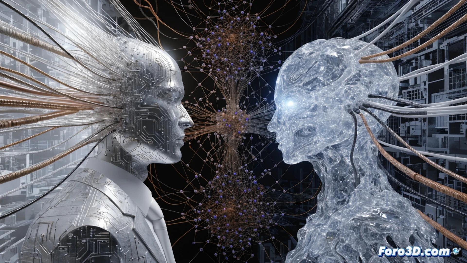 Photorealistic technical illustration of a glowing digital globe with data streams flowing from a central AI core, a stylized American flag emblem fading into the network, a human hand reaching toward a holographic interface showing code and graphs, while a blurred regulatory document with a broken seal drifts in the background, cinematic lighting with blue and amber tones, high-contrast shadows, ultra-detailed circuit board textures, dynamic particle effects around the globe, photorealistic render