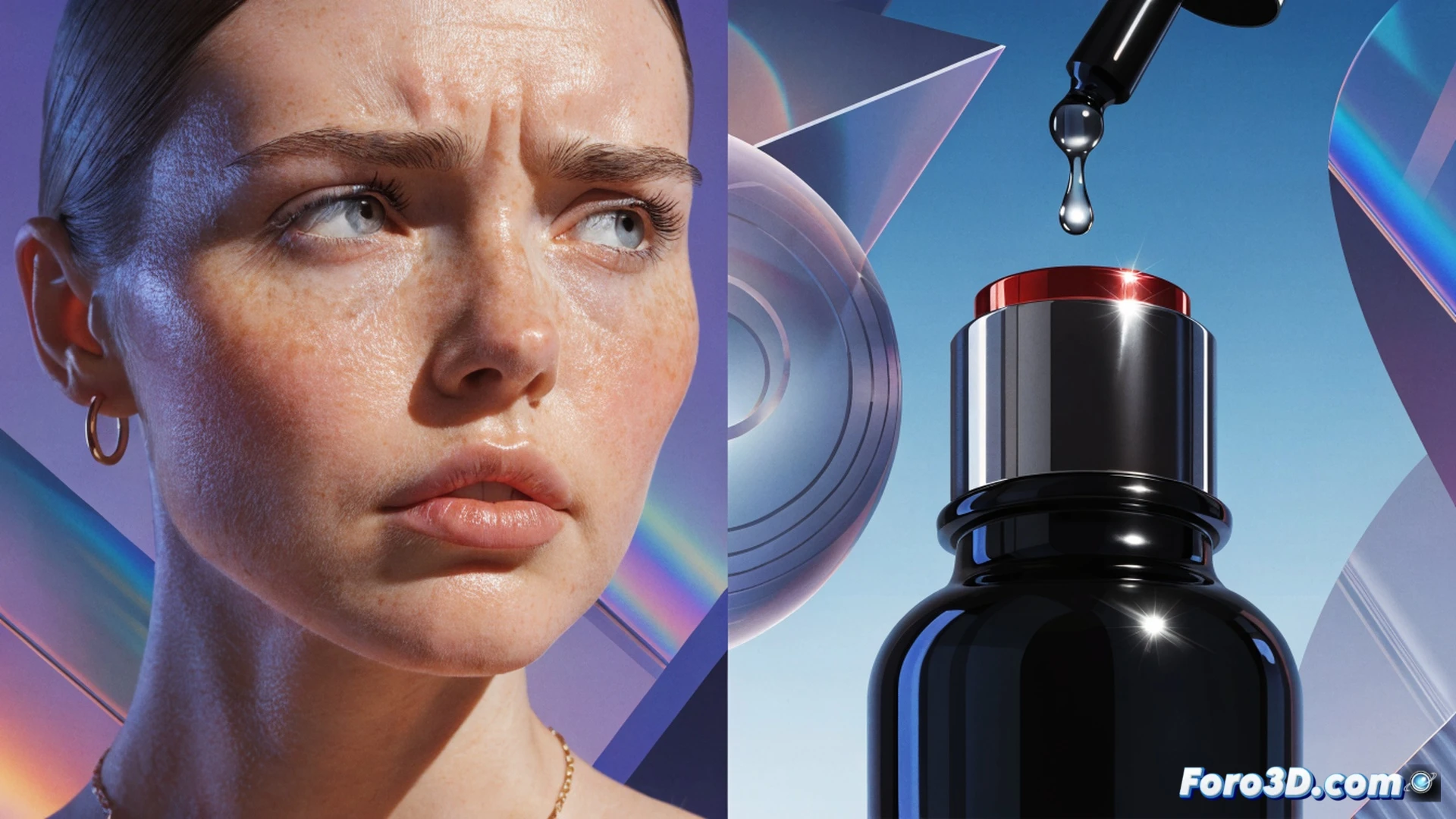 photorealistic technical illustration of a laboratory table with a half-empty jar of anti-aging cream, a magnifying glass hovering over the ingredient list revealing molecular structures like NAD+ and epigenetic markers, a confused consumer hand holding a magnifying glass while another hand points at a tablet showing a marketing graph with a small 14% credibility segment highlighted in red, the rest in grey, scattered scientific journals and a microscope in the background, cinematic lighting casting shadows, dramatic tension between scientific promise and consumer skepticism, ultra-detailed textures on cream jar and glass surfaces, realistic laboratory environment