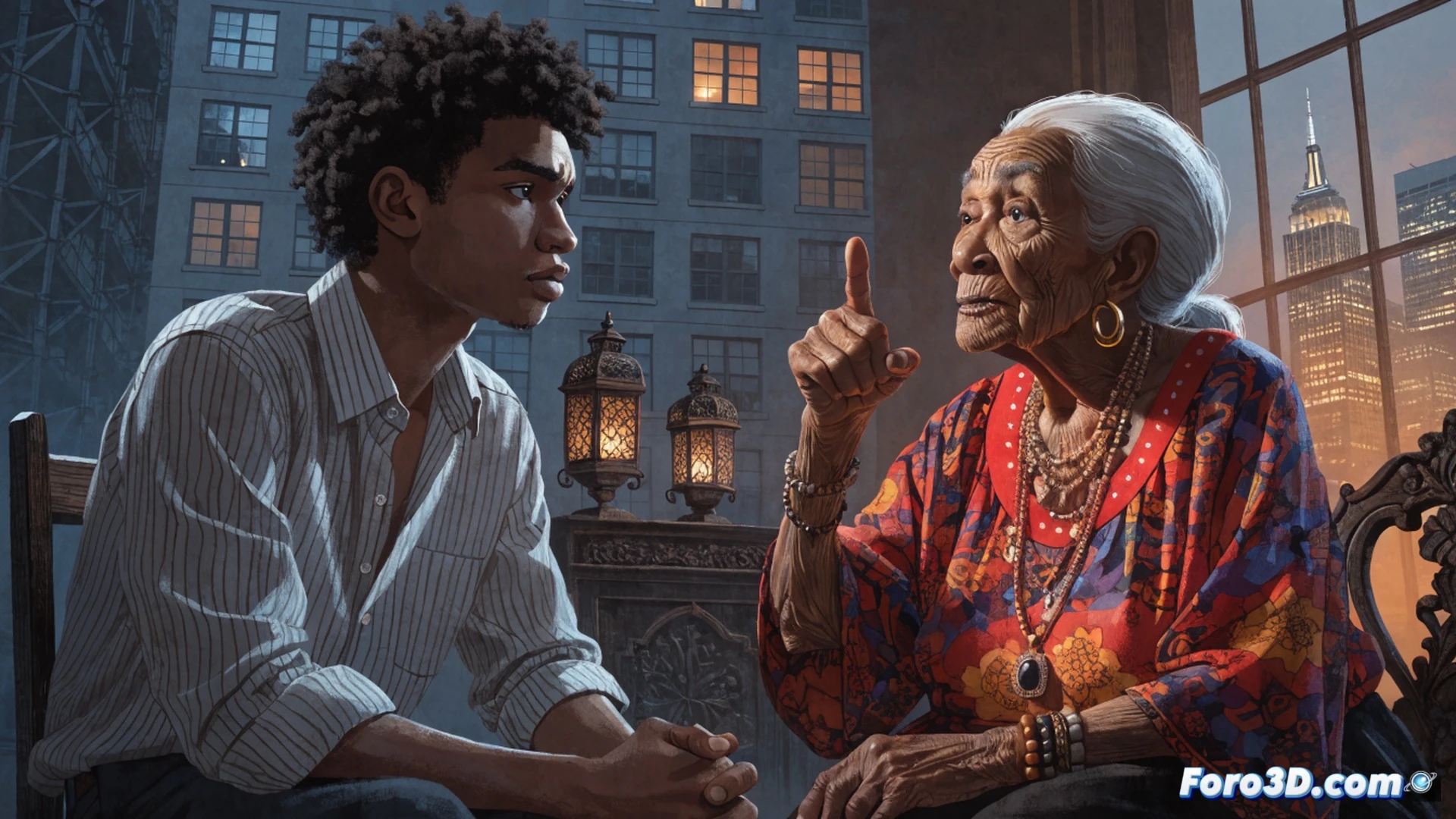 young man kneeling beside elderly woman in a modest kitchen, her hands gently sorting donated school supplies into worn cardboard boxes, he holds a chipped ceramic mug of tea while watching her careful process, sunlight streaming through a small window illuminates dust motes and her weathered hands, scattered crayons and notebooks on wooden table, no logos or text, photorealistic cinematic style, warm amber tones, shallow depth of field focusing on her hands in action, humble domestic interior with crucifix and faded photographs on wall, emotional storytelling lighting, ultra-detailed textures of fabric and paper