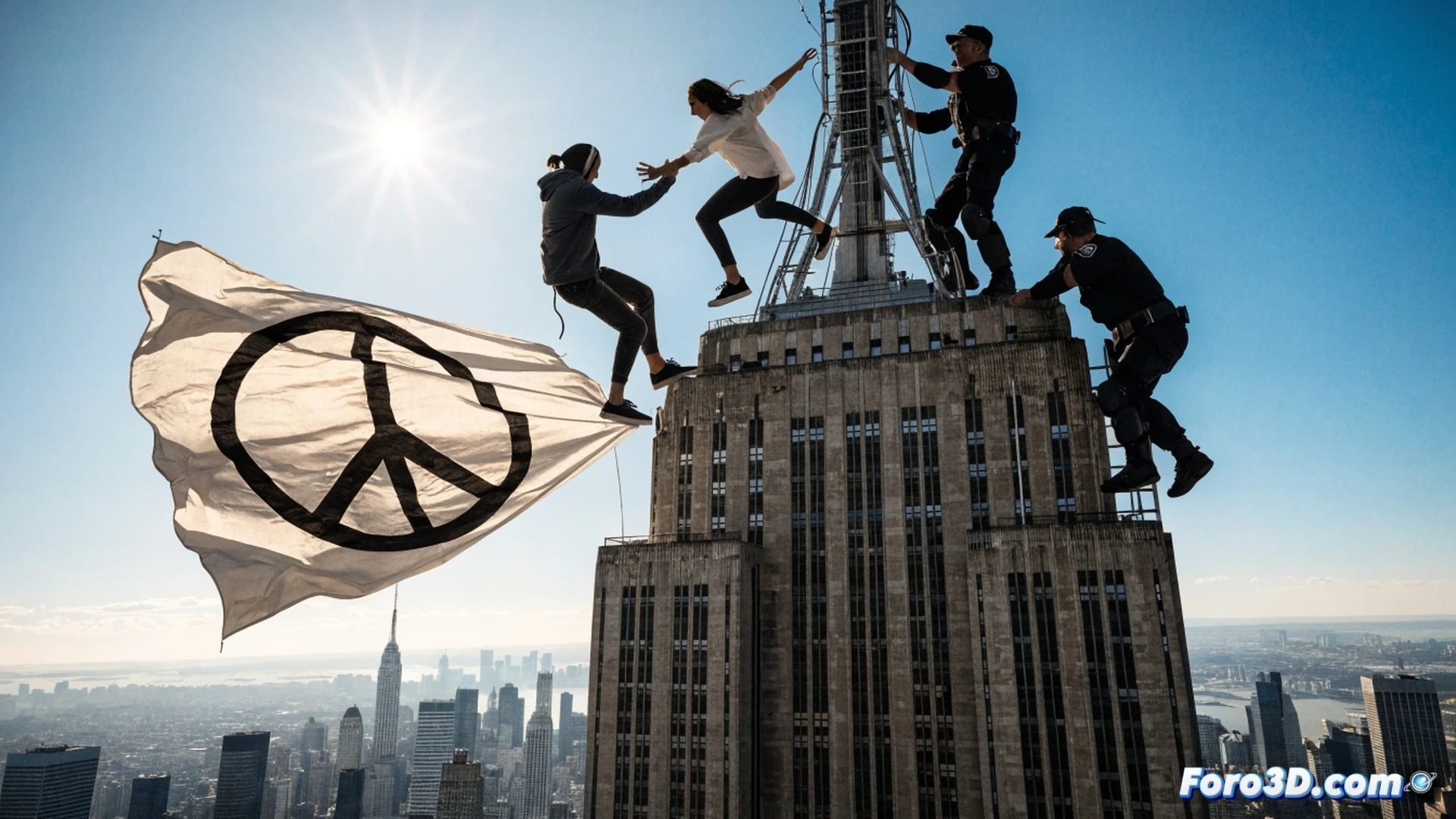 Escaladores sin arnés en el Empire State: protesta y arresto