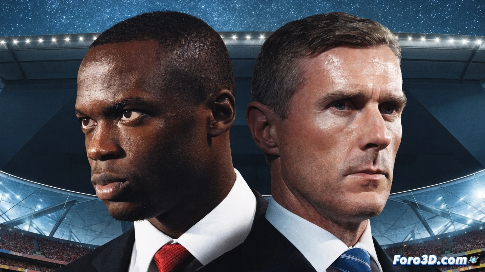 FIFA headquarters interior, two officials pressing a giant red PAUSE button on a holographic disciplinary dashboard, suspended sanction file for Folarin Balogun glowing in green while UEFA crest hologram cracks nearby, angry UEFA representatives pointing at unequal rule application on a split-screen comparison showing other players serving bans, cinematic technical illustration, dark wood conference table, dramatic overhead spotlight, realistic digital interfaces, motion blur on gesturing hands, photorealistic architectural render
