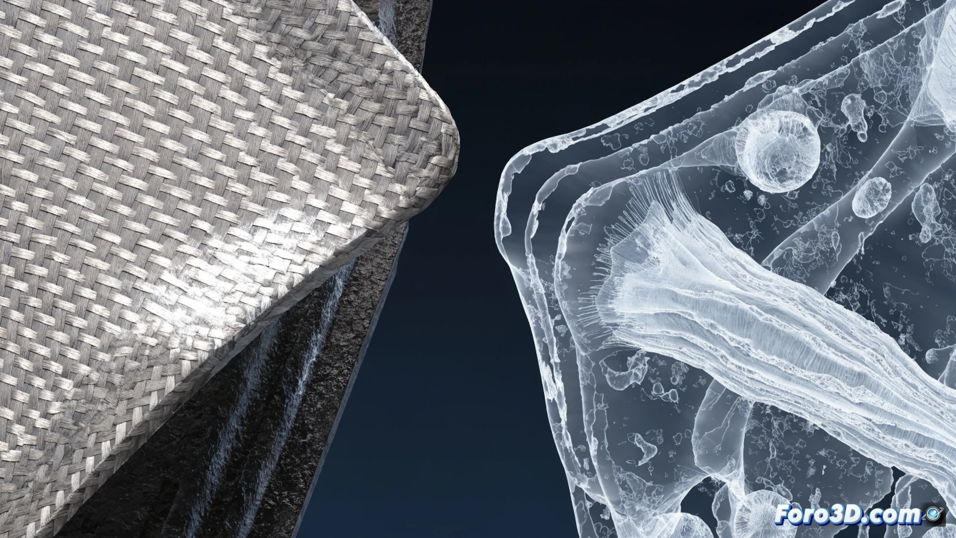 Steel security panel cross-section being scanned by industrial CT tomography machine, internal layers of aramid fabric visibly delaminated, hidden resin pockets glowing in false color red within structure, forensic analysis software interface showing 3D volumetric defect detection, VGSTUDIO MAX style visualization, metallic panel clamped in rotating fixture, scanning arm moving during inspection, dramatic blue and orange lighting highlighting material density variations, photorealistic engineering visualization, ultra-detailed composite texture, cinematic forensic lab atmosphere