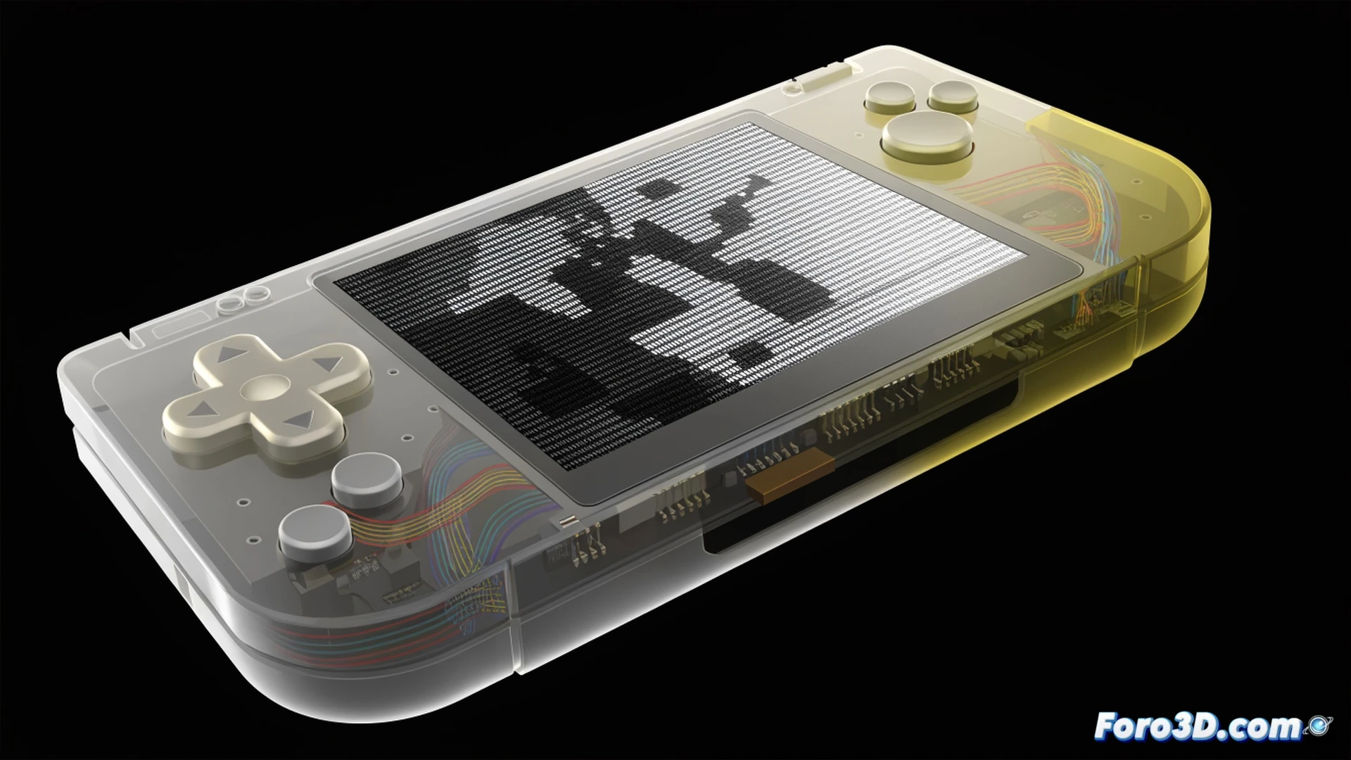 technical illustration of a modified Game Boy console with an e-ink display panel showing a Tetris game in progress, circuit board exposed with wiring and microcontroller visible, developer hands adjusting tactile control pads while a battery consumption graph displays near-zero power draw, screen refreshing only moving Tetris blocks while static background remains unchanged, engineering visualization style, matte grey plastic casing, stark white e-ink surface with high contrast black pixels, soldering iron and oscilloscope nearby, dramatic side lighting emphasizing component shadows, photorealistic technical render