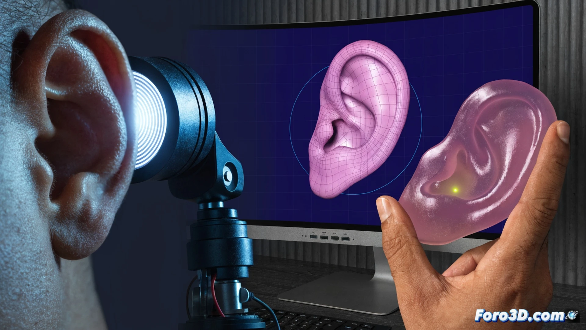 Hackean cerradura de oreja con molde de resina y software 3D
