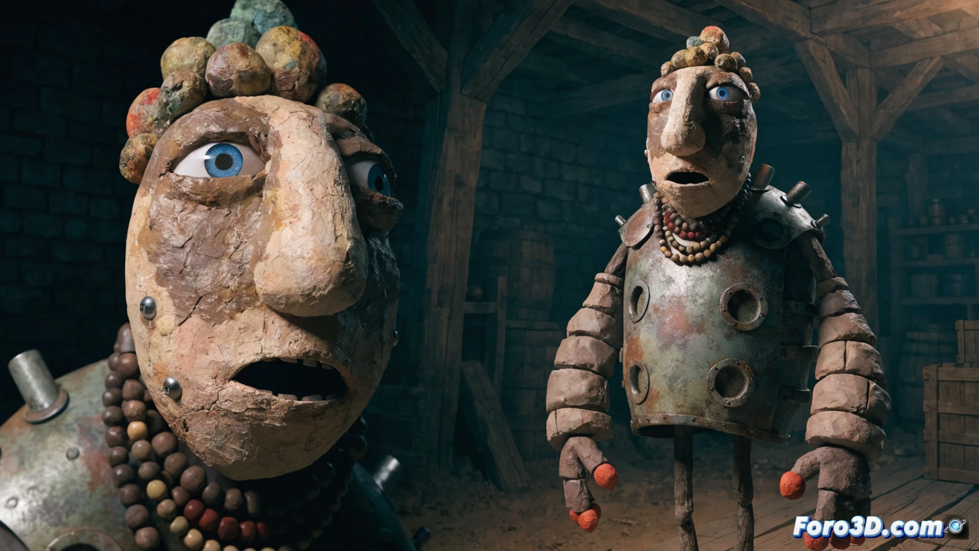 Stop-motion studio scene, artisan hands sculpting a miniature metal-and-clay character armature with wire joints and textured fabric clothing, while a 3D scanner on a tripod captures the physical model in real-time, photogrammetry software interface projected on a monitor showing point cloud data transforming into a digital mesh, Unity engine rendering the final scene as a playable real-time stop-motion animation, cinematic technical illustration, workshop desk cluttered with sculpting tools, brushes, and clay fragments, dramatic side lighting casting long shadows, photorealistic engineering visualization, gritty metallic surfaces, detailed mechanical components