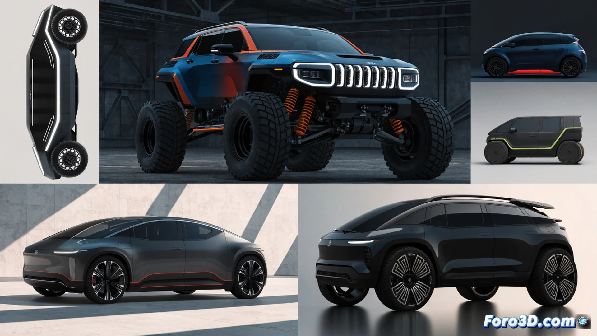 Jeep SUV hibrido enchufable en plataforma de ensamblaje robotica, ingenieros revisando conexion de bateria y motor electrico durante proceso de integracion, dos compactos electricos en primer plano con puertas abiertas mostrando cables de alta tension y modulo de gestion termica, fondo con pantallas de software CAD mostrando curvas de eficiencia energetica, estilo cinematico photorealistico, iluminacion industrial fria, detalles metalicos y plasticos reflectantes, herramientas sobre banco de trabajo, ambiente de fabricacion de vanguardia