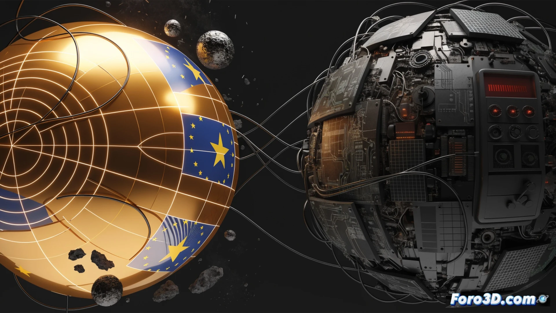 European Union parliament chamber with massive holographic budget display showing 2 trillion euro figures, digital transaction icons and carbon emission graphs floating above, citizens at computers clicking mice while coins and tax symbols fall from screens onto everyday products like gas pumps and laptops, cinematic photorealistic render, dramatic blue and gold lighting, ultra-detailed political architecture, holographic data streams flowing between EU flag and consumer devices, glowing tax arrows redirecting money from citizens to EU central systems, realistic engineering visualization of economic transaction process