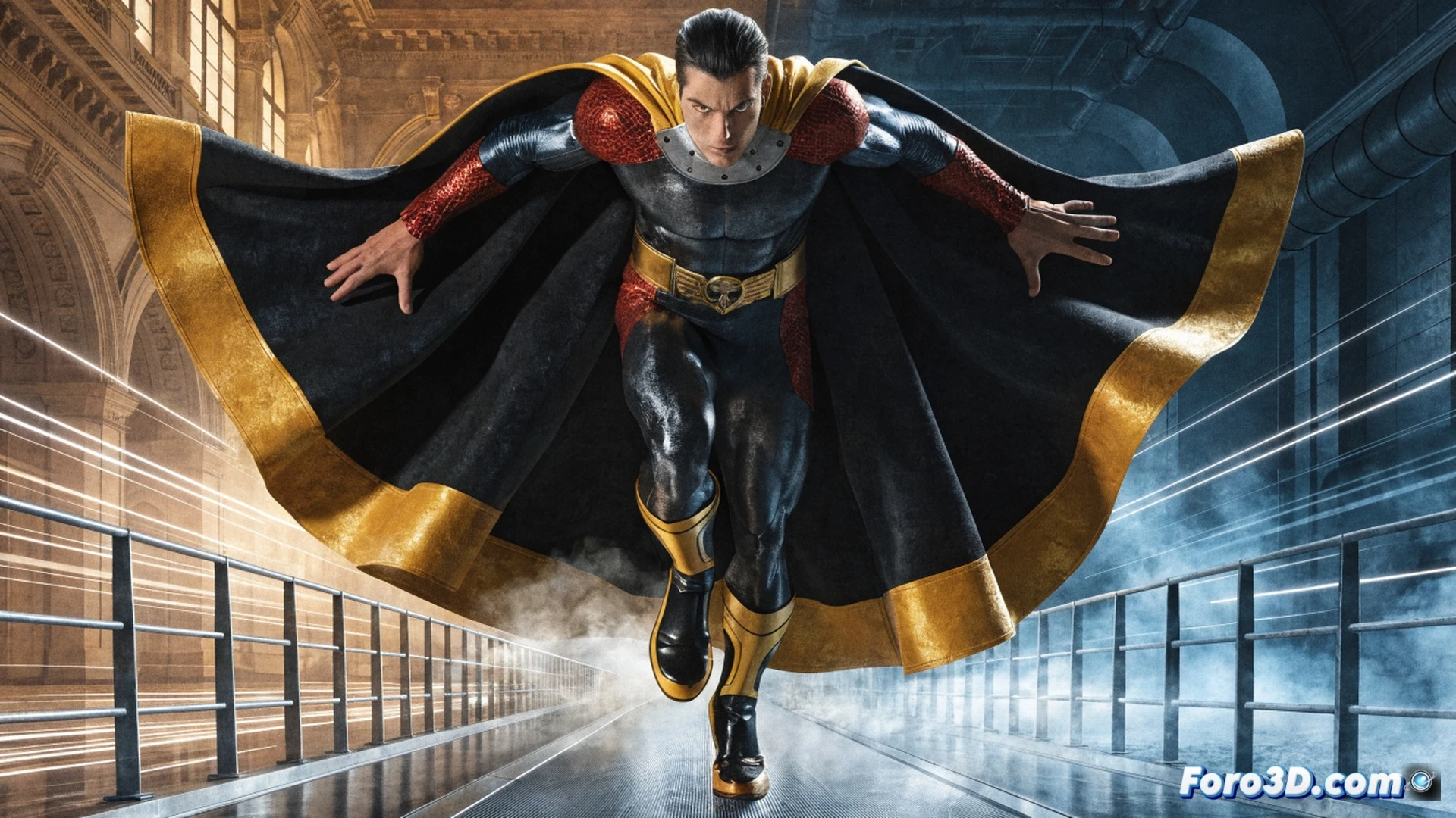 Retro-futuristic speedster figure in mid-stride, golden age costume with tattered edges, running through a decaying sepia-toned comic panel, motion trails dissolving into static dust particles, vintage printing halftone dots visible on edges, a broken starting block labeled Quicksilver lying abandoned in foreground, fading ink splatters suggesting erasure from history, cinematic illustration style, dramatic low-angle lighting casting long shadows, photorealistic texture of aged paper and cracked ink, desaturated color palette with faint amber highlights, technical visualization of speed lines transitioning into empty white space