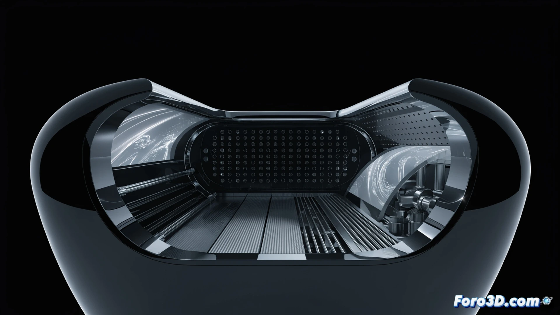 Midjourney bathtub-shaped medical scanner, ultrasound waves passing through a human torso inside the device, glowing blue sonogram lines mapping internal organs and body composition on a floating holographic display, no visible diagnostic labels or text, a technician adjusting control panels while the patient lies still, sleek white futuristic ceramic tub with metallic sensors along the rim, dramatic studio lighting casting soft reflections, cinematic photorealistic render, high-tech medical aesthetic, polished surfaces, misty ambient vapor rising from the water surface, clinical yet luxurious atmosphere, hyper-detailed hardware components, speculative engineering visualization