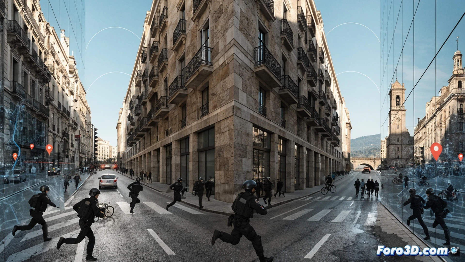 Mossos d Esquadra agentes realizando control de tráfico dinámico en carretera de Girona, vehículo policial con luces azules activas, conductor mirando pantalla de smartphone con mapa de Google Maps mostrando alerta de control, agente deteniendo coche justo después de que el conductor intente desviarse, acción rápida y sorpresiva, atardecer con sombras largas, asfalto mojado reflectante, estilo cinematográfico realista, plano contrapicado desde el asfalto, movimiento y tensión visibles, elementos técnicos: luces LED policiales, interfaz de navegación en móvil, conos reflectantes en maletero, fotografía técnica dramática