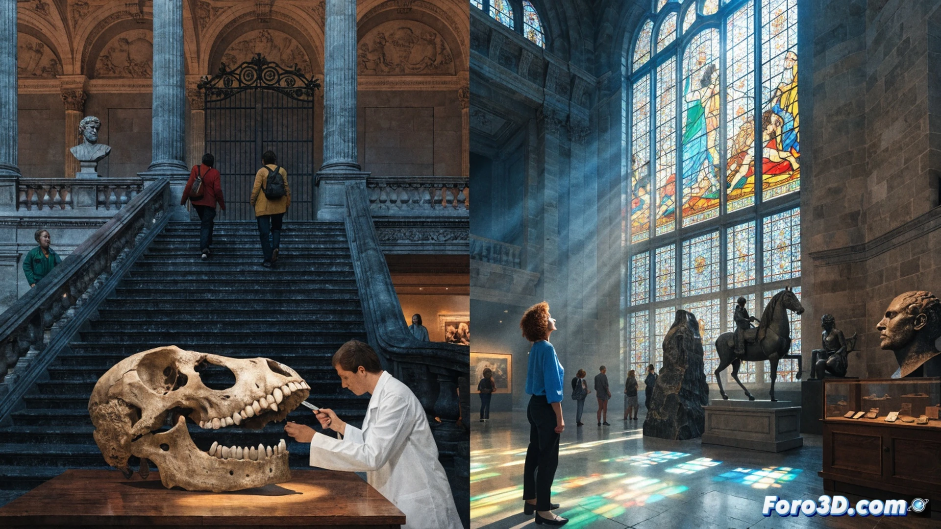 Barcelona skyline at sunrise, crowd of visitors entering a modernist museum entrance with glass facade, people holding smartphones showing reservation QR codes, security guard scanning tickets at turnstile, museum map and schedule visible on a digital kiosk, families walking past free admission sign, cinematic photorealistic urban scene, golden morning light streaming through arched windows, warm terracotta tones, polished marble floors reflecting visitors, detailed architectural ornamentation, slight motion blur on moving figures, ultra-realistic textures on stone and glass, dramatic shadows from overhead skylights
