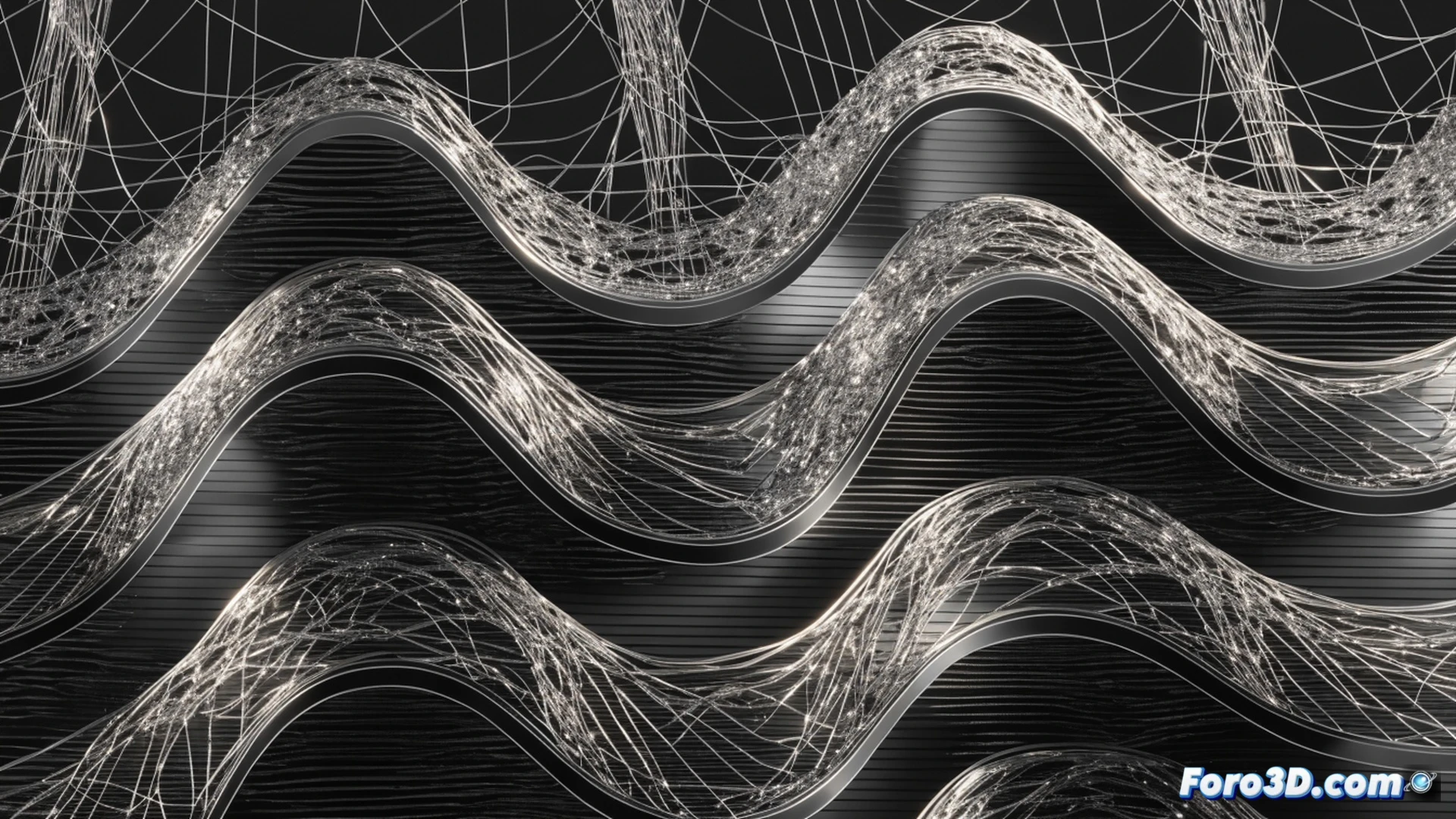 Flexible silver nanowire network being stretched inside a transparent polymer film, microscopic view of metallic mesh conducting electricity while bending at 90 degrees, glowing electrical pathways remaining continuous through dozens of fold cycles, engineering visualization with high contrast between rigid metal traces and flexible substrate, photorealistic technical illustration, macro lens perspective showing nanowire intersections and current flow, dramatic side lighting emphasizing surface texture and conductivity, ultra-detailed material science render