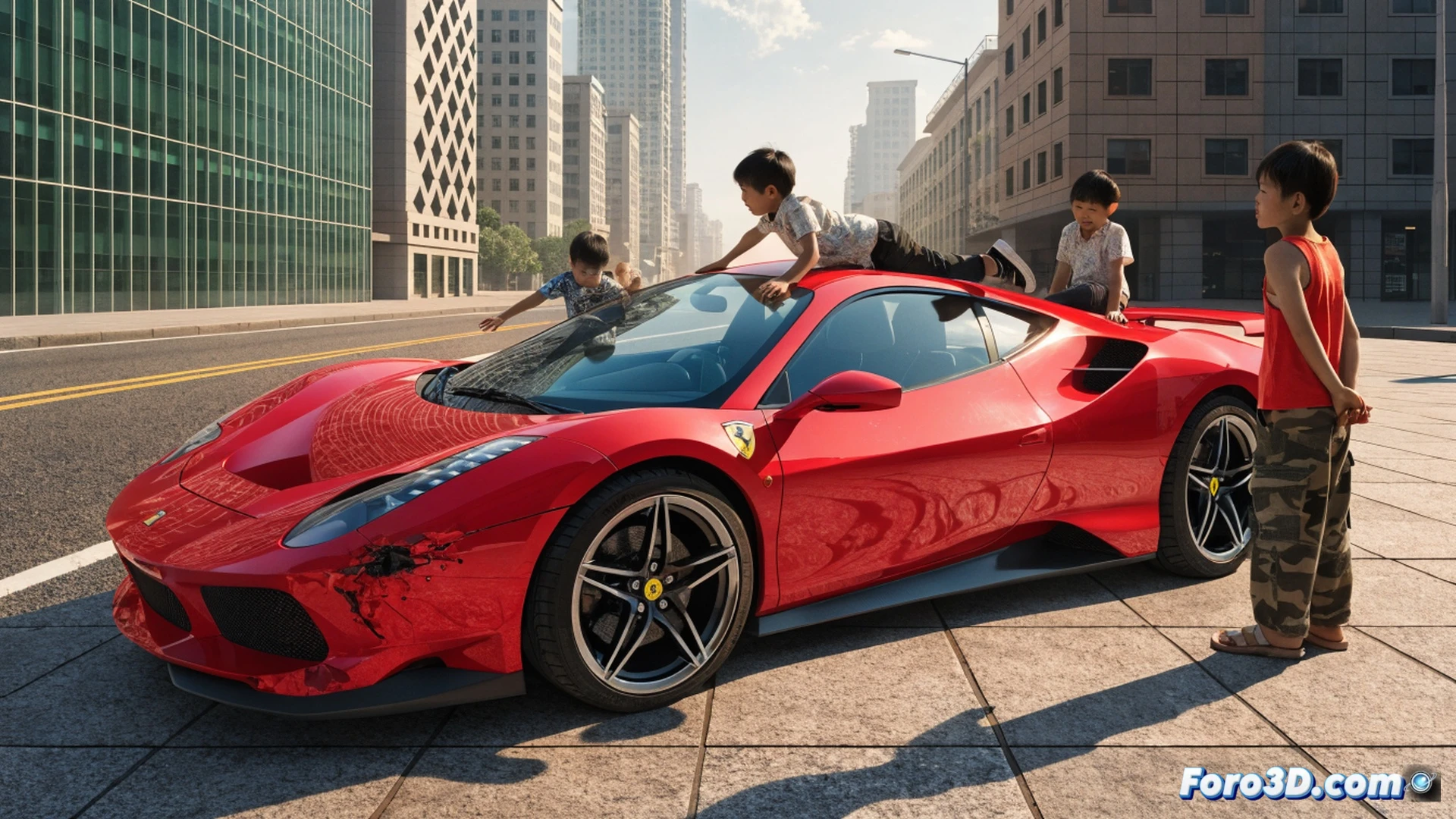 Niños usan Ferrari de 530 mil dólares como tobogán en China