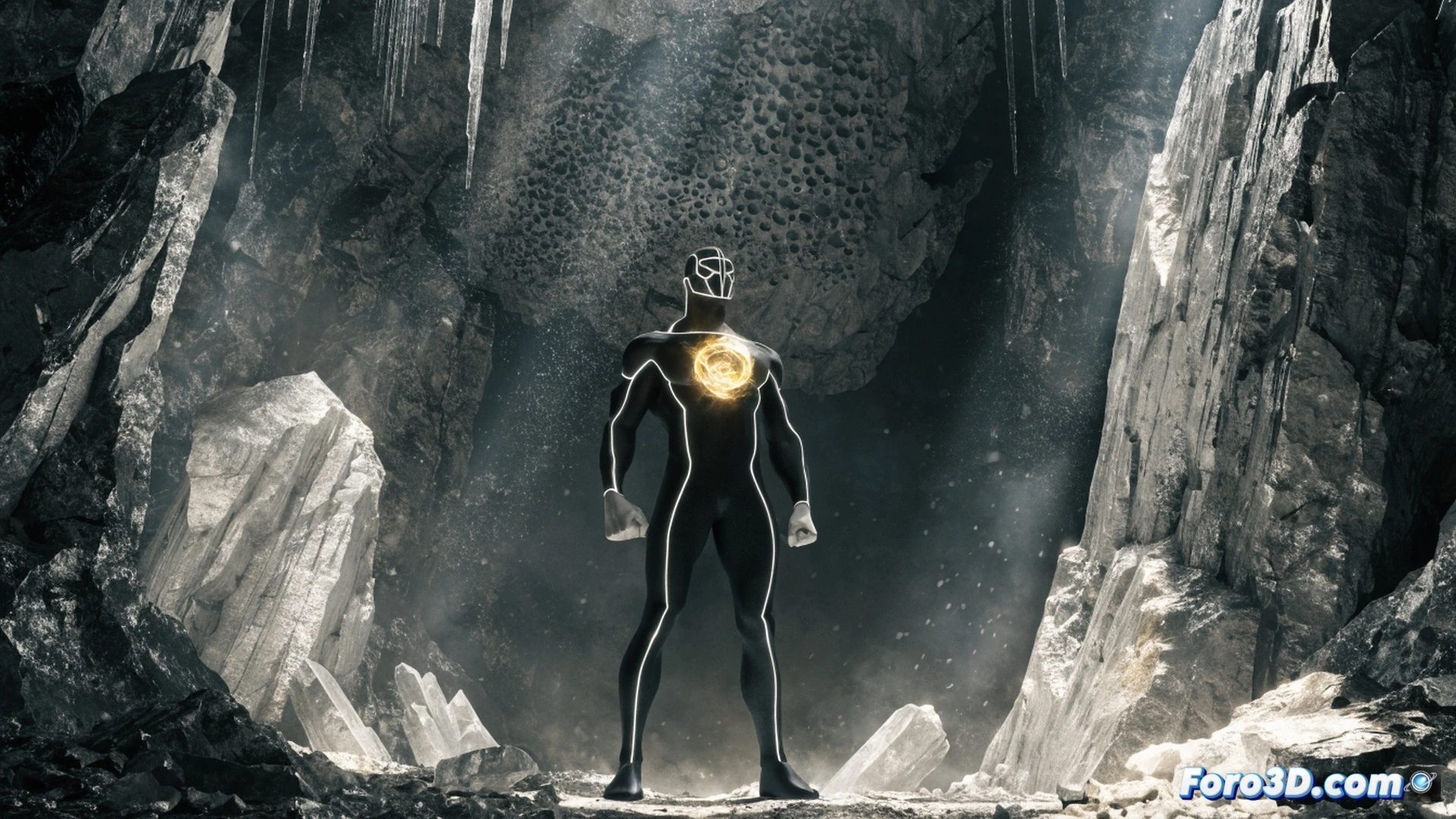 Golden Age superhero The Ray manipulating sunlight in a 1940s comic book scene, Lanford Terrill floating mid-air while becoming partially invisible, his body dissolving into glowing light particles, energy beams shooting from his hands toward a dark city skyline, vintage comic art style with heavy ink lines and sepia tones, retro color palette of amber and crimson, dramatic chiaroscuro lighting casting long shadows, action pose showing light bending around his form, debris and dust motes illuminated by his solar rays, cinematic composition with dynamic diagonal motion, aged paper texture overlay, nostalgic pulp magazine aesthetic, heroic silhouette against a setting sun.