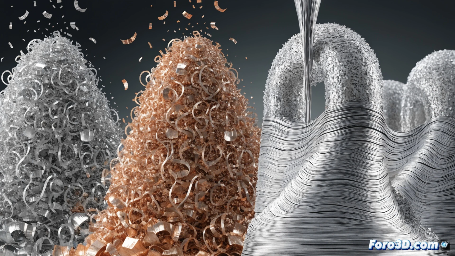 Virutas metalliche riciclate per stampa tridimensionale senza sostanze chimiche