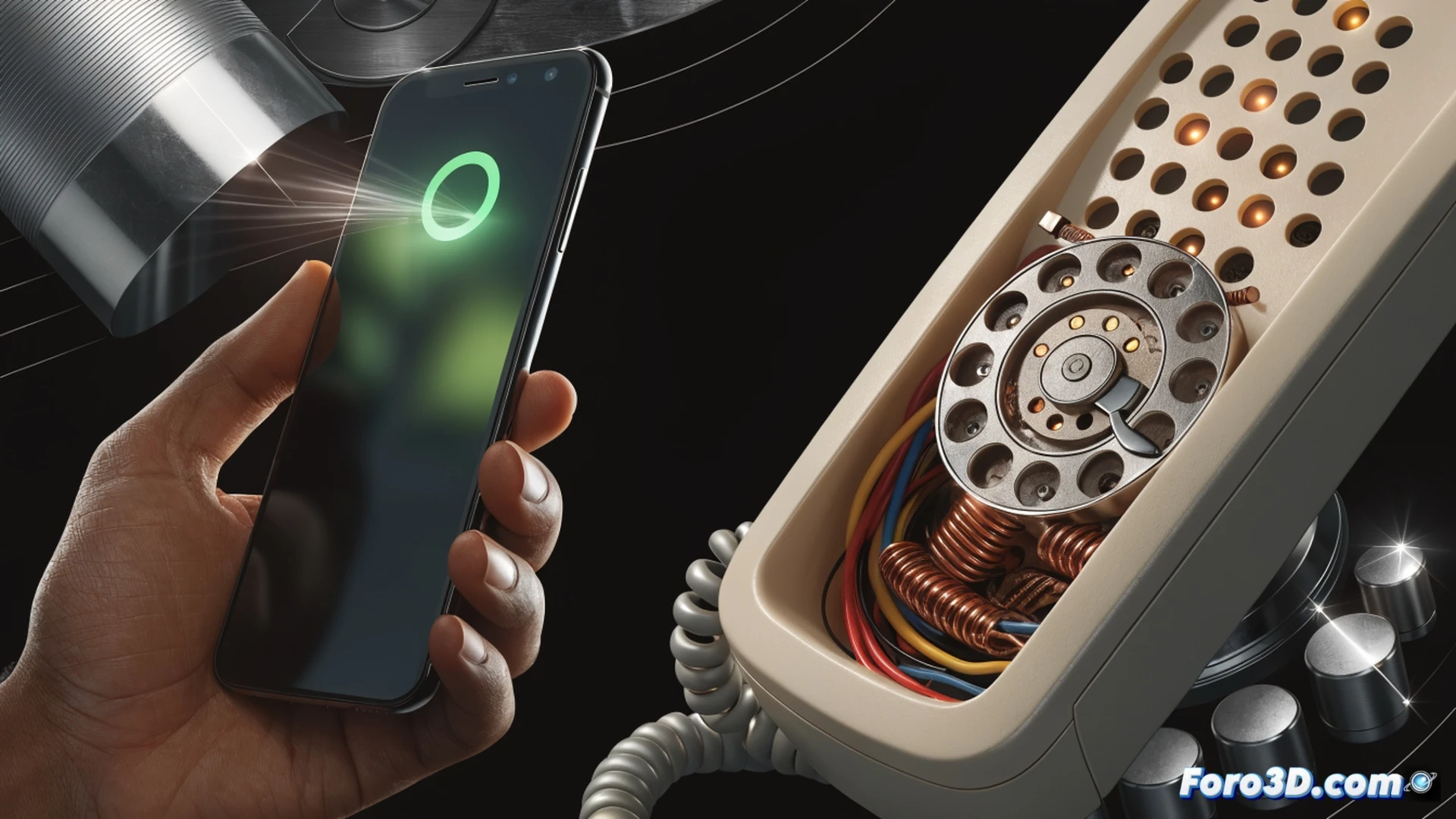 smartphone screen showing an incoming international missed call notification, a human hand reaching to tap redial button, background shows a globe map with glowing connection lines converging to a premium rate server icon, digital coin symbols draining rapidly from a wallet icon, cinematic cybersecurity visualization, dark blue and red color palette, dramatic side lighting, photorealistic render, ultra-detailed phone interface with call log and warning symbols, high contrast shadows emphasizing the trap process