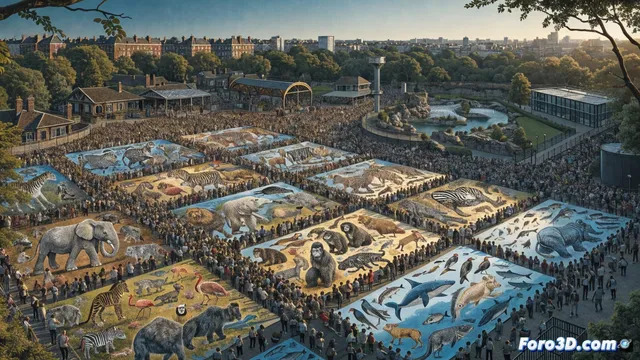 14.000 personas pintan récord Guinness en zoológico de Londres