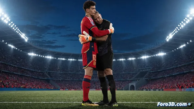 Baena marca el gol del triunfo y abraza a Muslera tras el fallo