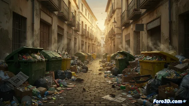 Basura eterna en el casco antiguo de Sevilla