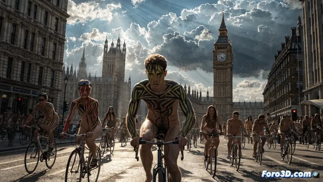 Ciclistas desnudos reclaman calles seguras en Londres