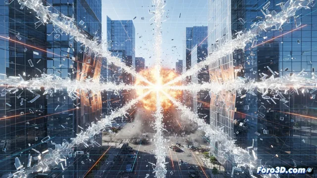 Deflagración Acristalada: Simulación 3D de explosiones urbanas