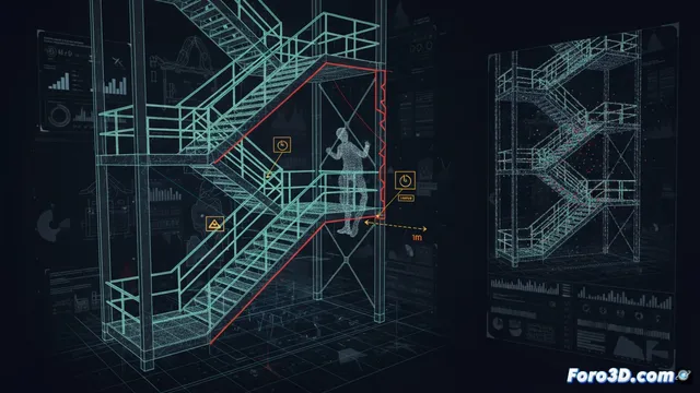 Documentación 3D del Error de Altura en Escalera de Emergencia