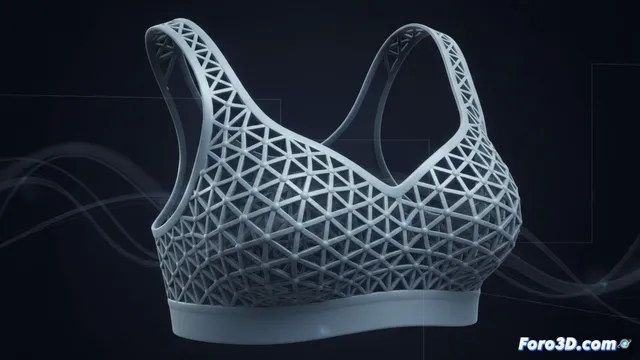 Modelado 3D de celosía triádica para sujetador deportivo transpirable